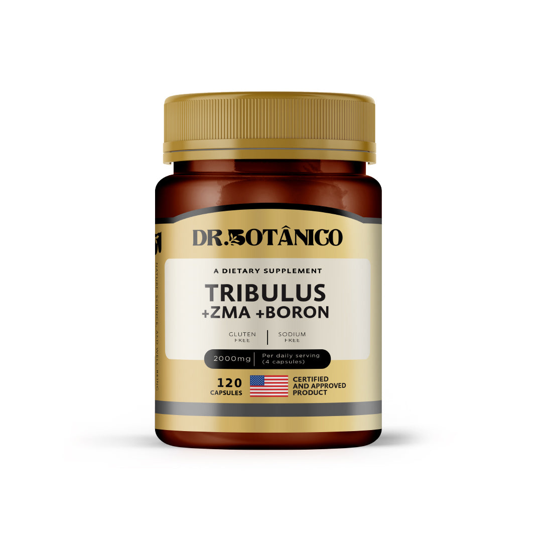 Tribulus + ZMA + Boron 2000mg – Testosterone & Performance | Dr. Botanico (120 Capsules)