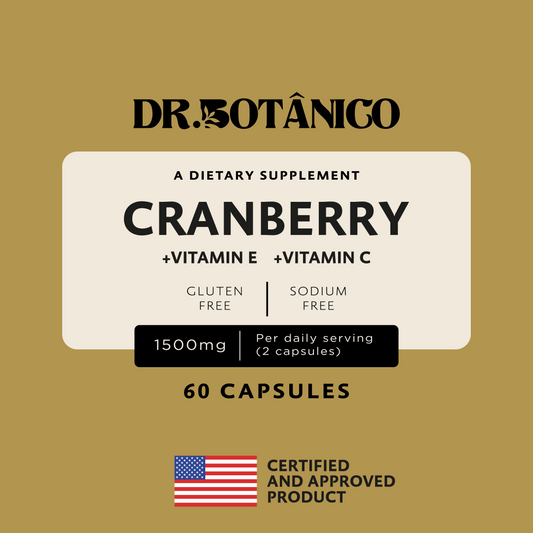 Cranberry + Vitamin E + C 1500mg – Urinary & Immune Support | Dr. Botanico (60 Capsules) - Premium Dietary Supplement for Daily Wellness