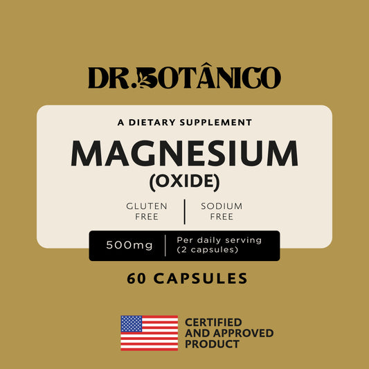 Magnesium Oxide 500mg – Basic Mineral Support | Dr. Botanico (60 Capsules)