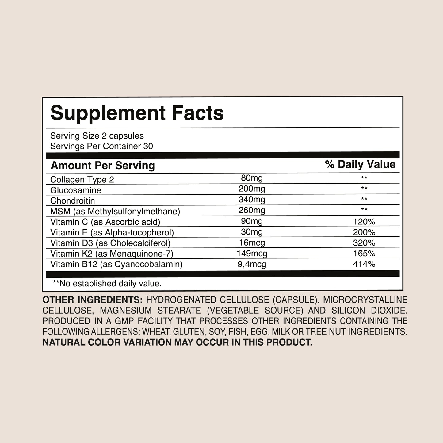 Glucosamine + Chondroitin 1000mg – Joint Mobility & Comfort | Dr. Botanico (60 Capsules)