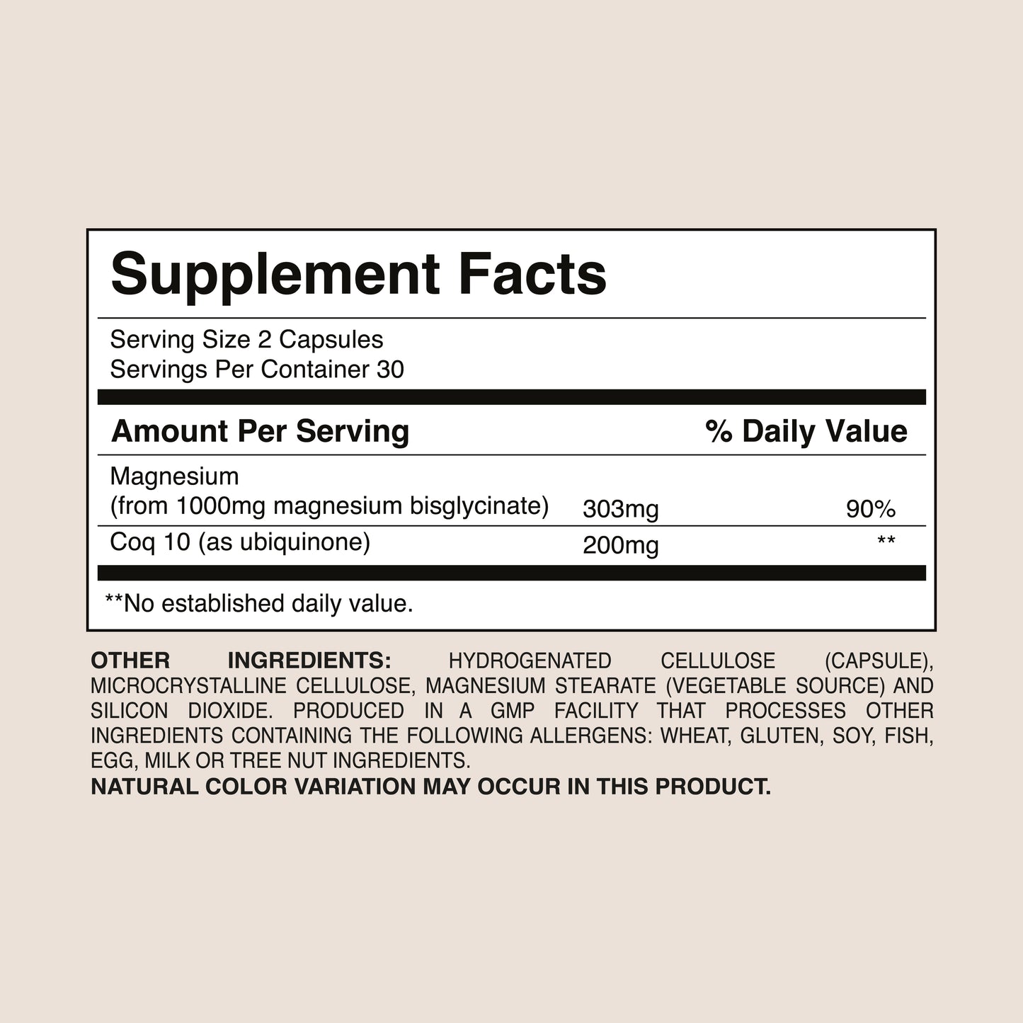 Magnesium Glycinate + CoQ10 1200mg – Muscle & Heart Support | Dr. Botanico (60 Capsules)