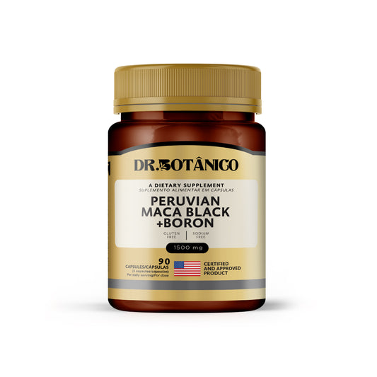 Peruvian Black Maca + Boron 1500mg – Endurance &amp; Testosterone | Dr. Botanico (90 Capsules)