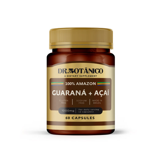Guarana + Acai 1000mg – Natural Energy &amp; Antioxidants | Dr. Botanico (60 Capsules)