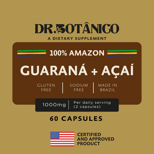 Guarana + Acai 1000mg – Natural Energy &amp; Antioxidants | Dr. Botanico (60 Capsules)