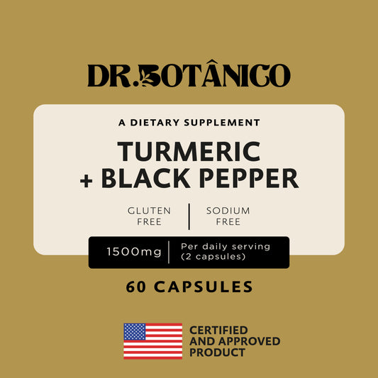 Turmeric + Black Pepper 1500mg – Joint &amp; Anti-Inflammatory Support | Dr. Botanico (60 Capsules) 