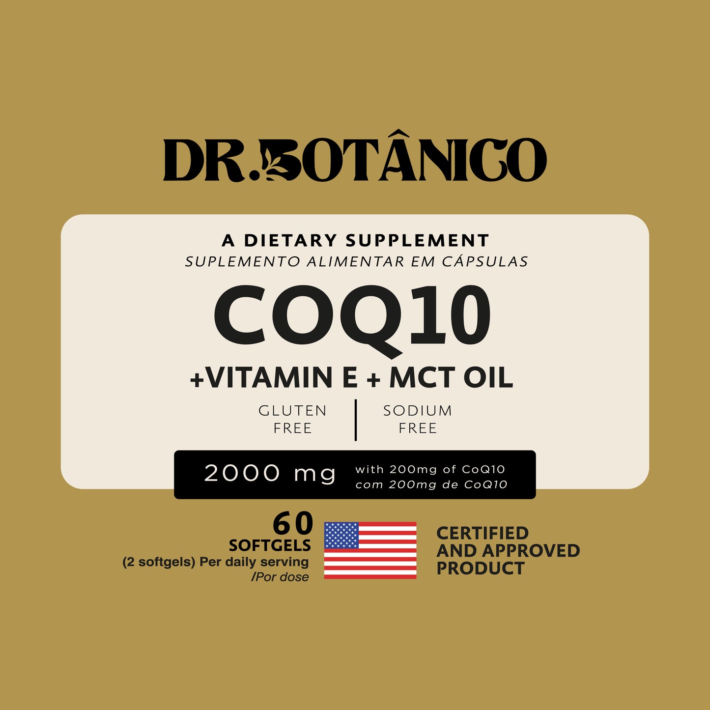 CoQ10 + Vitamin E + MCT Oil 2000mg – Cellular &amp; Heart Support | Dr. Botanico (60 Softgels)