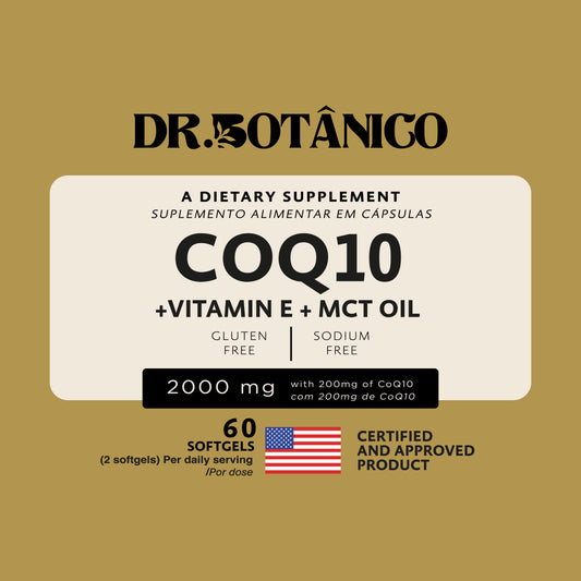 CoQ10 + Vitamin E + MCT Oil 2000mg – Cellular &amp; Heart Support | Dr. Botanico (60 Softgels)