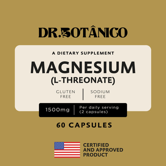 Magnesium + L-Threonate 1500mg – Cognitive &amp; Nervous System Support | Dr. Botanico (60 Capsules) 