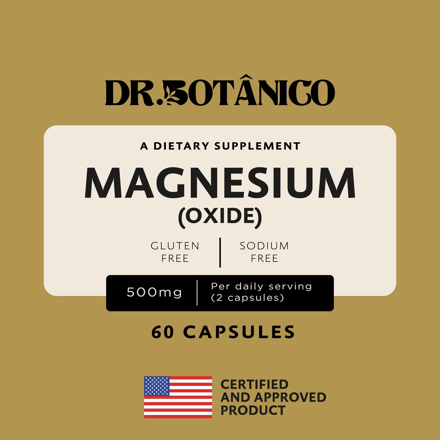 Magnesium Oxide 500mg – Basic Mineral Support | Dr. Botanico (60 Capsules)