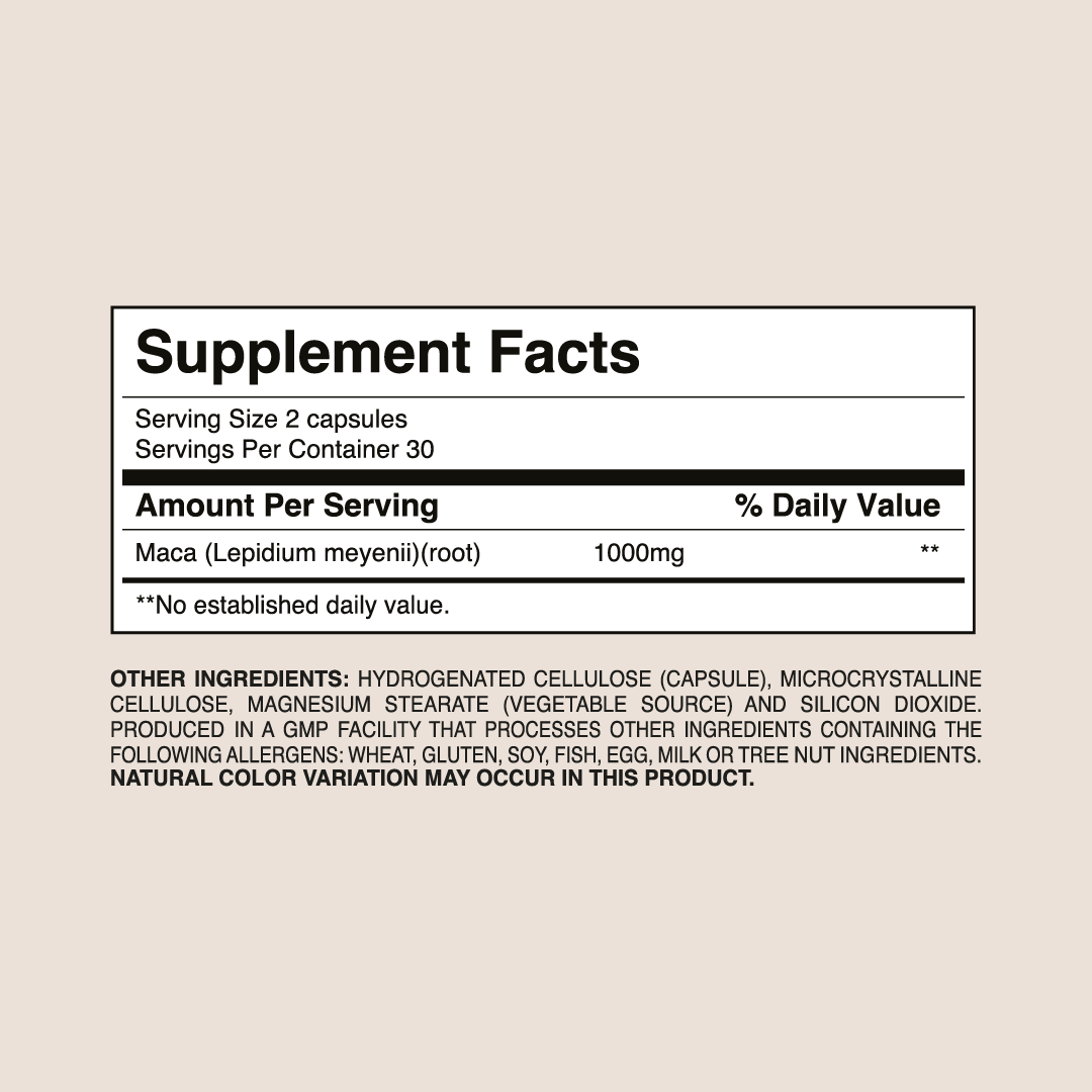 Maca 1000mg – Vitality &amp; Endurance | Dr. Botanico (60 Capsules) 