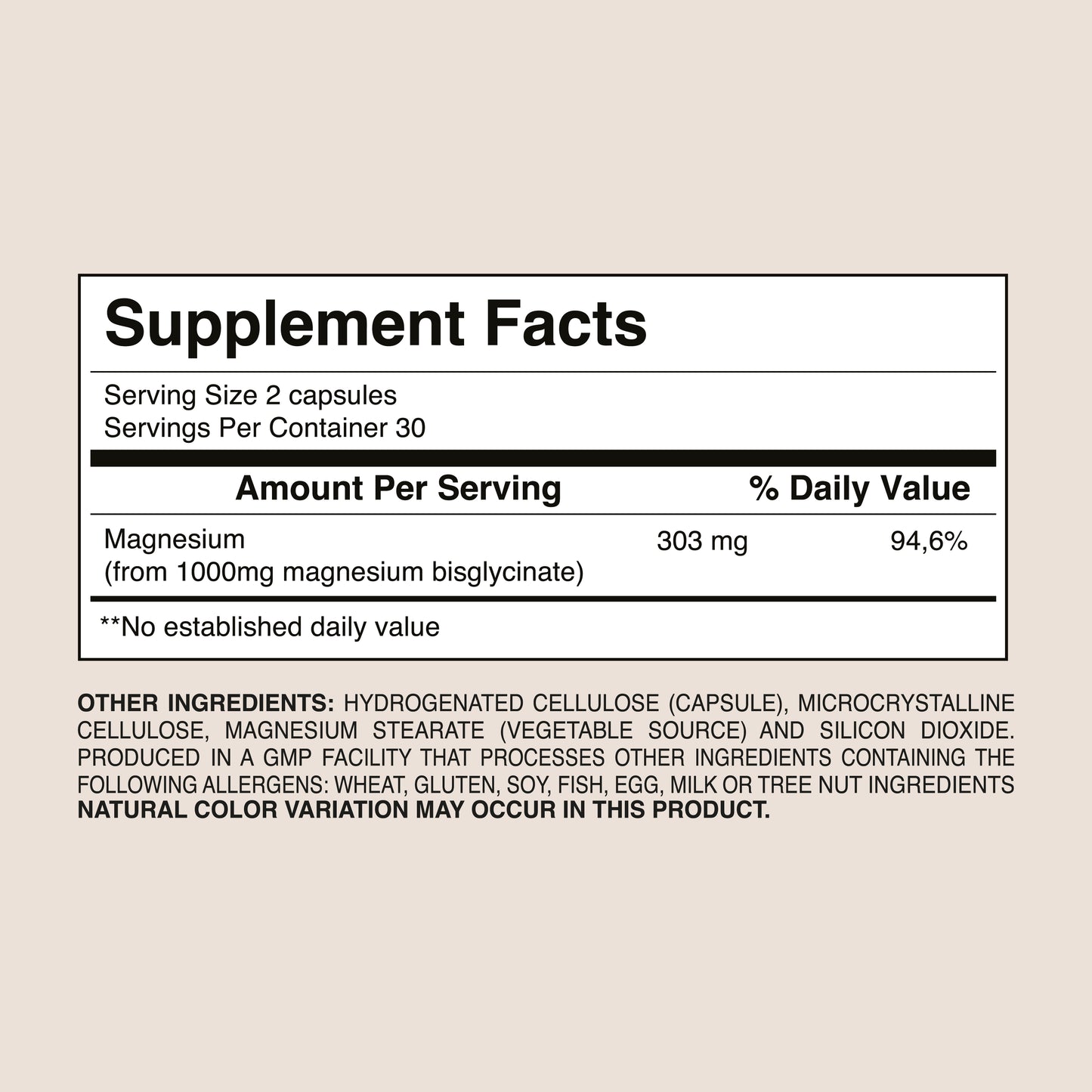 Magnesium (Glycinate) 1000mg – Relaxation &amp; Muscle Recovery | Dr. Botanico (60 Capsules)