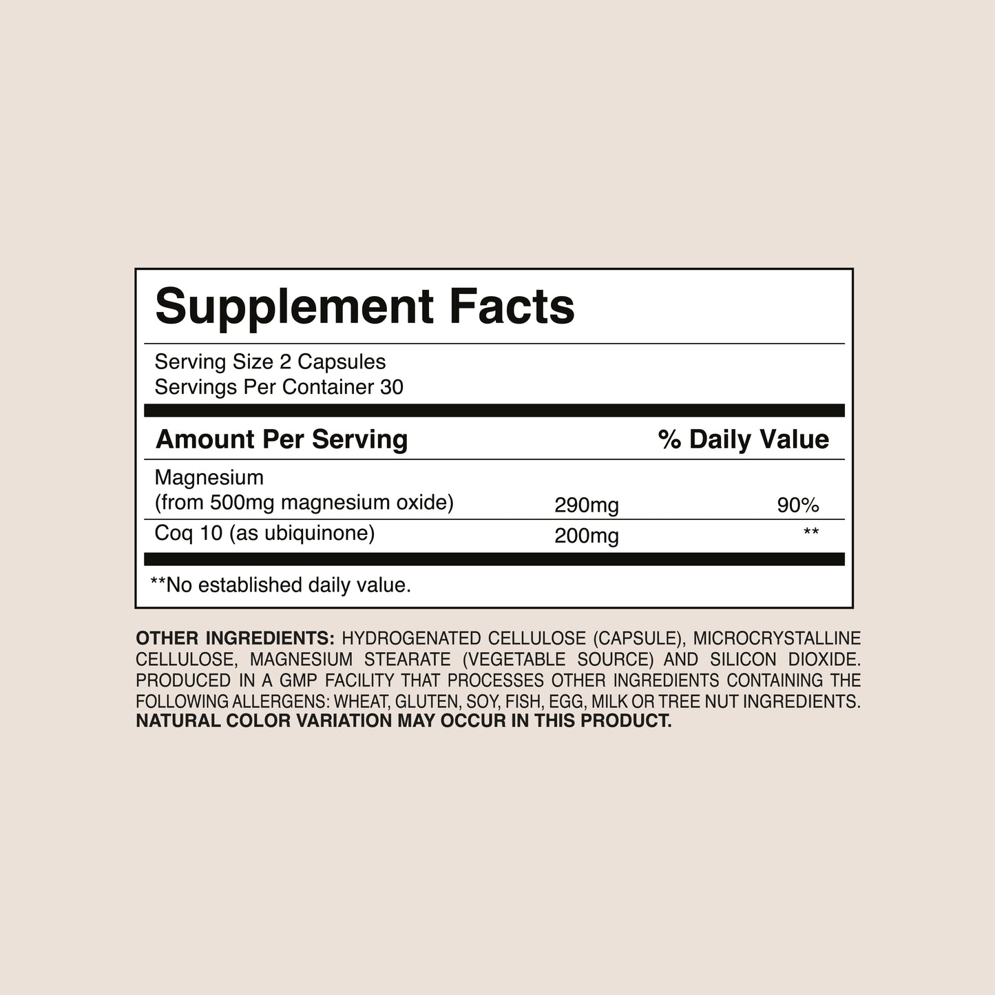 Magnesium Oxide + CoQ10 700mg – Energy &amp; Muscle Support | Dr. Botanico (60 Capsules) 