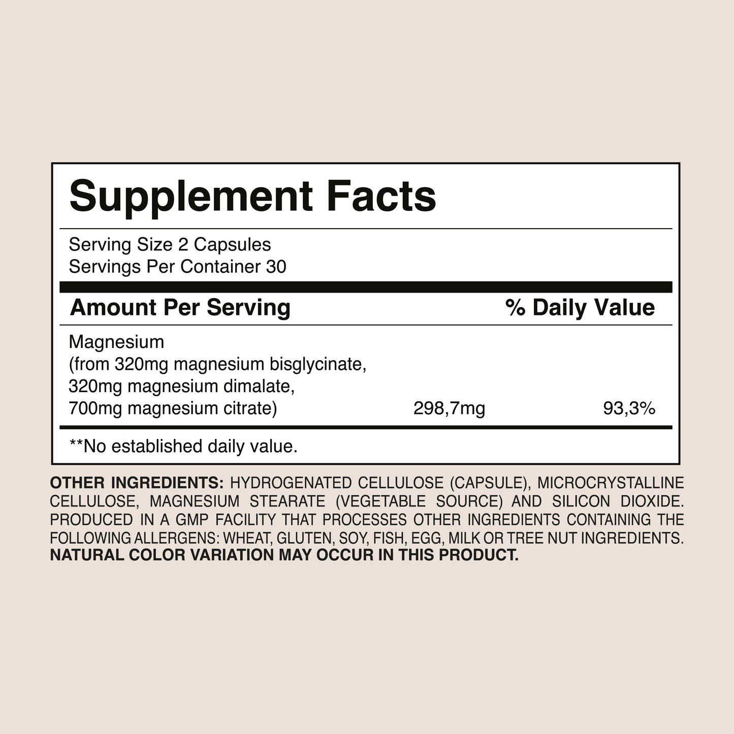 Triple Magnesium Complex 1340mg – Malate + Glycinate + Citrate | Dr. Botanico (60 Capsules) 