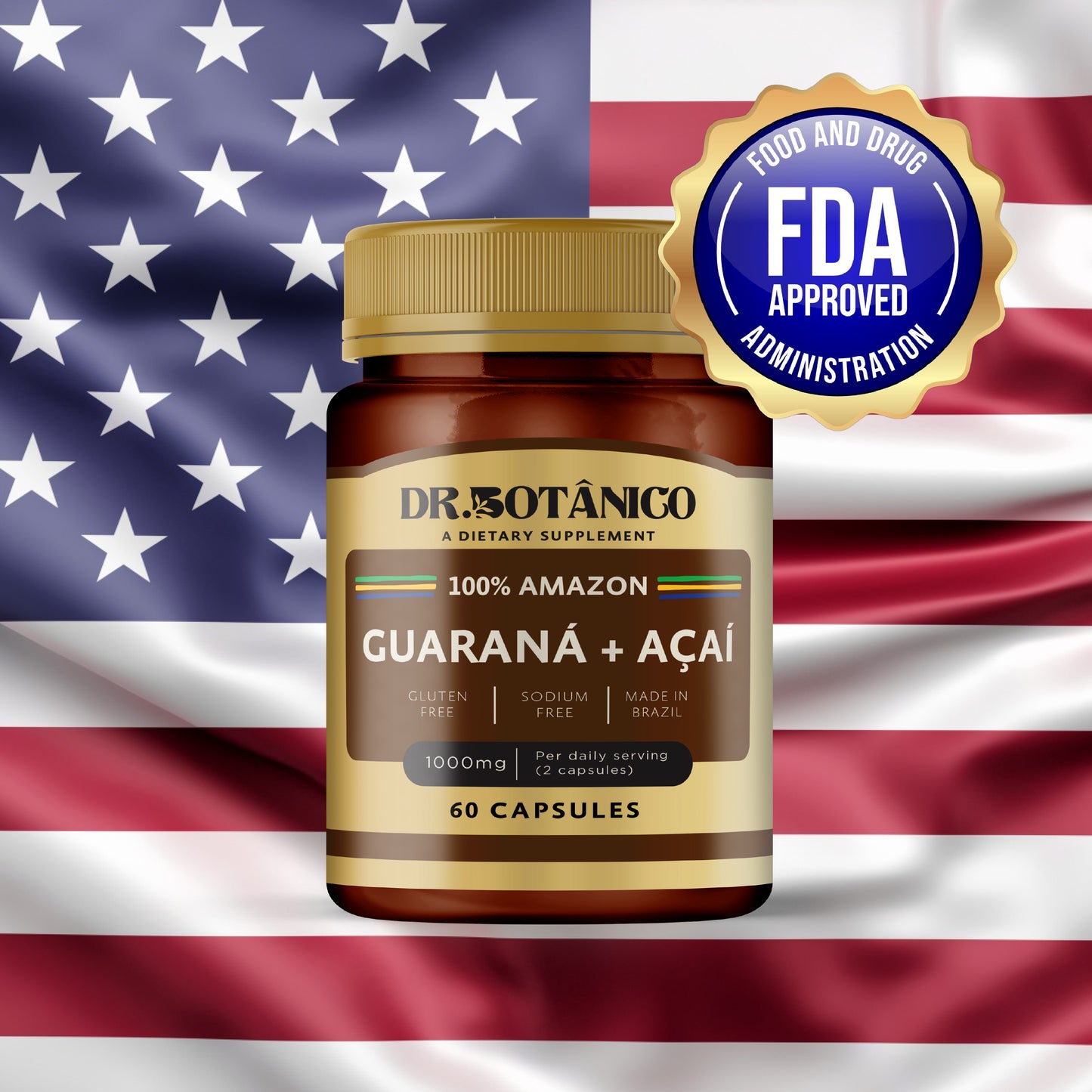 Guarana + Acai 1000mg – Natural Energy &amp; Antioxidants | Dr. Botanico (60 Capsules)