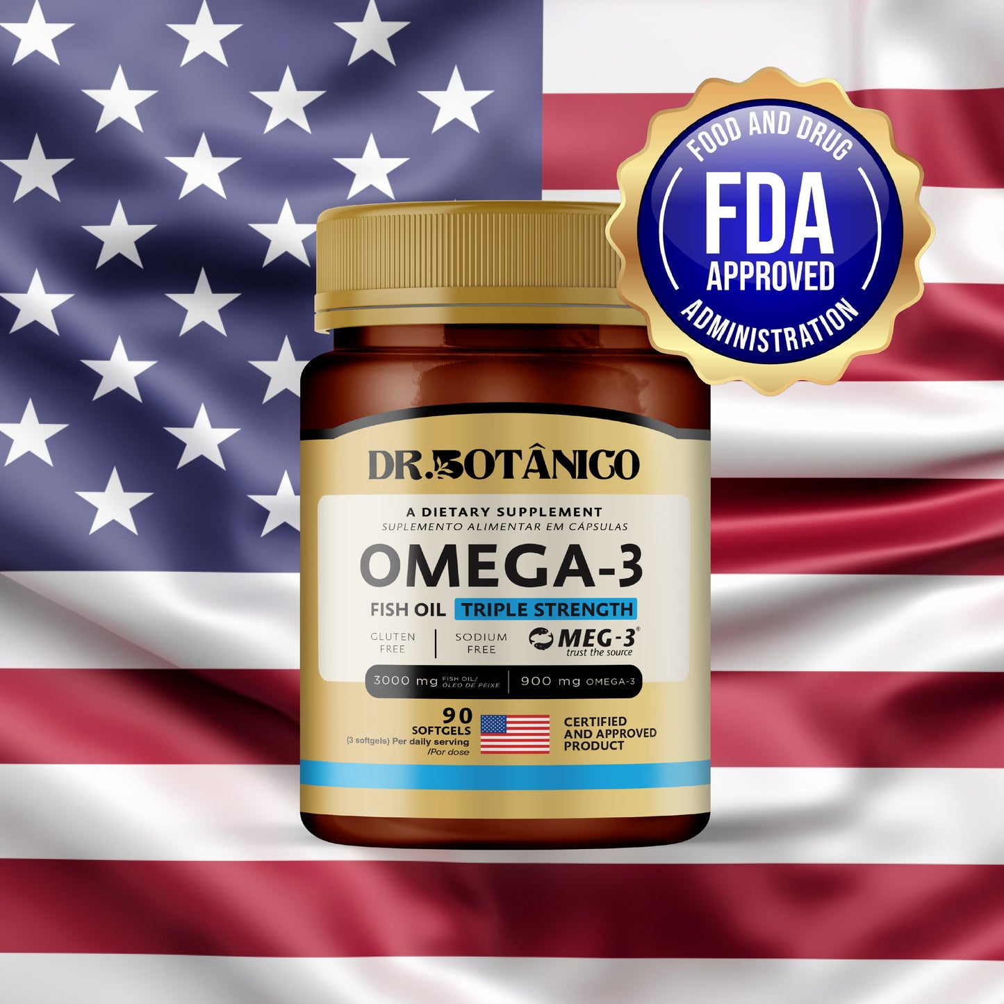 Omega-3 Fish Oil Triple Strength – 2290mg Total (90 Softgels) | Dr. Botanico 
